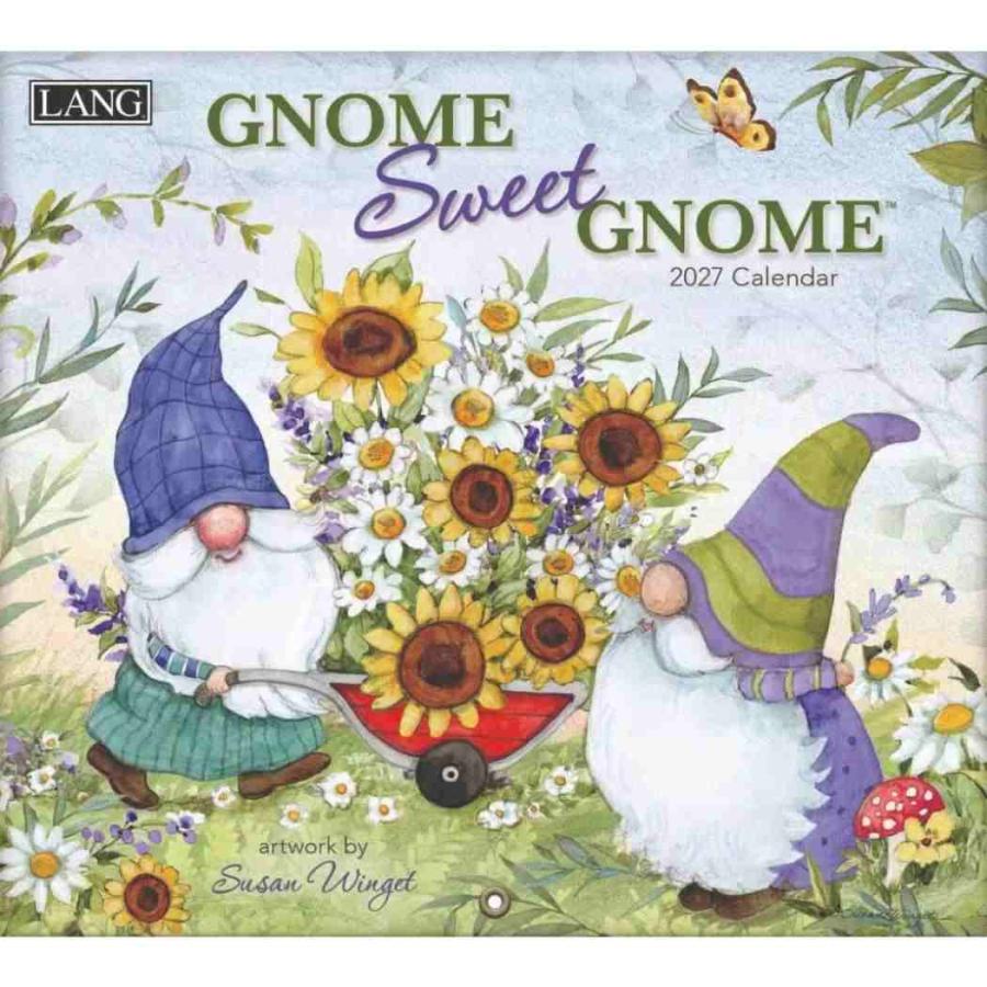 2027 Calendar 壁掛けカレンダー2027年 Gnome Sweet Gnome LANG ラング Susan Winget ハートア 爆買