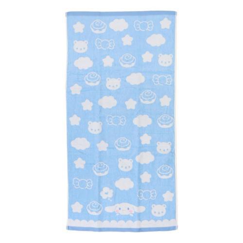 サンリオ　シナモロール　タオル　バスタオル バスタオル 無撚糸スチームシャーリングコンパクトバスタオル