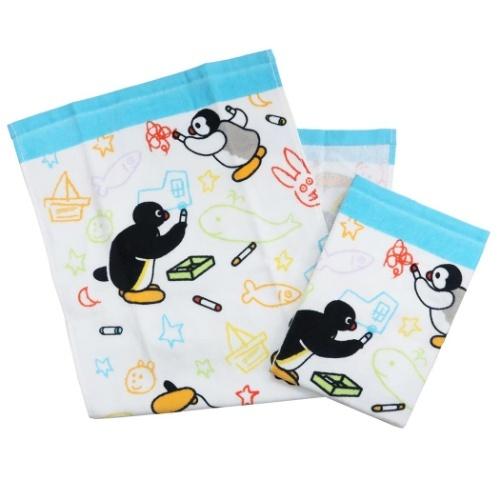 生活雑貨 フェイスタオル プリント ロングタオル 2枚セット Pingu