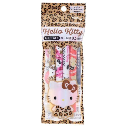 ゲルペン4本パック ボールペン ハローキティ レオパード サンリオ ケイ