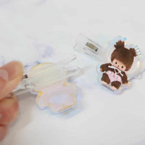 ヘアアクセ オーロラアクリルヘアクリップ モンチッチ ベビチッチ アイ