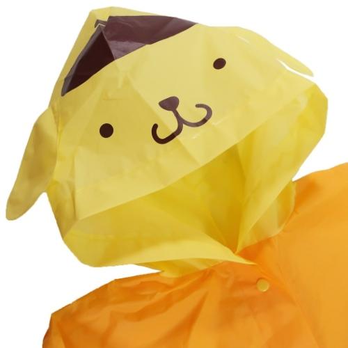 ポムポムプリンカフェ 雨の日 レインコート ポムポムプリン ポムポムプリン 大人用 耳付き レインポンチョ レインウェア ジェイズ