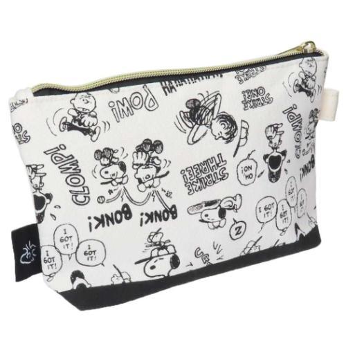 コスメポーチ 帆布船型ポーチ スヌーピー ピーナッツ 野球