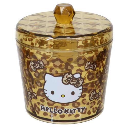 卓上収納 キラキラ キャニスター ヒョウ柄 ハローキティ サンリオ 小物