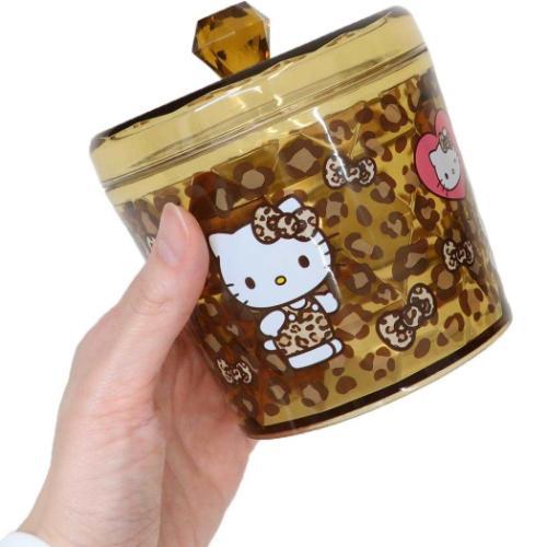 卓上収納 キラキラ キャニスター ヒョウ柄 ハローキティ サンリオ 小物