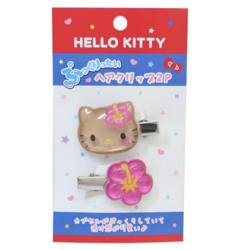 ヘアアクセ ぷっくりったいヘアクリップ 2個セット ハローキティ