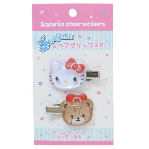 ヘアアクセ ぷっくりったいヘアクリップ 2個セット ハローキティ