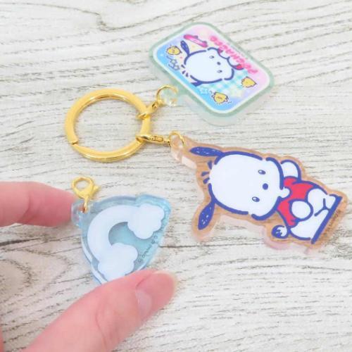 キーリング 3連アクリルキーホルダー ポチャッコ サンリオ 胸キュン