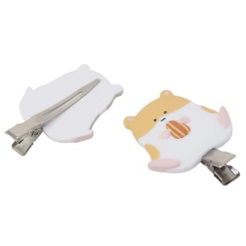 前髪クリップ ハムスター クセがつきにくい ヘアクリップ 2個セット