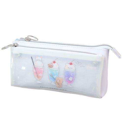 カミオジャパン クリア三角ペンケース ペンポーチ プチクマライフ