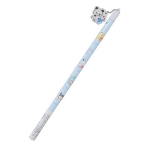 鉛筆 アクリルチャーム付き鉛筆2B サンリオ×もちぱん ブルー 新入学