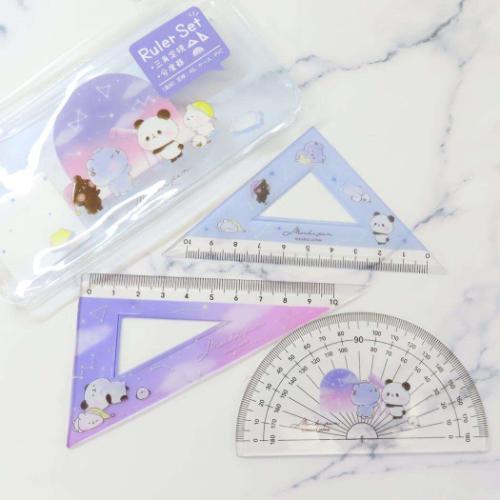 スライダーケース入り定規セット スケールセット もちもちぱんだ 夜空