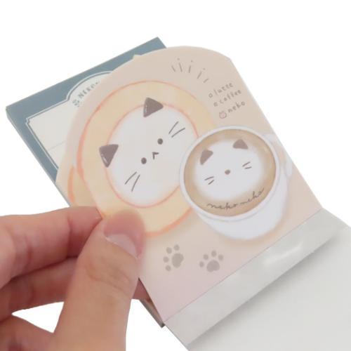 メモ帳 ダイカットミニミニメモ ねこねこ ねこねこカフェ カミオ