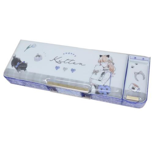 消しゴムポケット付両面開きペンケース 筆箱 LIKEオルチャン 新入学