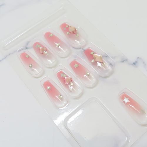 コスメ雑貨 ネイルチップ ロングスクエアタイプ CLEAR CHEEK カミオ