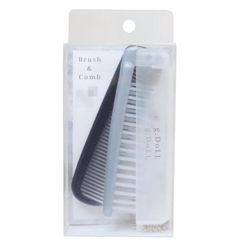 ヘアブラシ 折りたたみブラシ＆コーム LIKECOSME GRAY DOLL カミオ