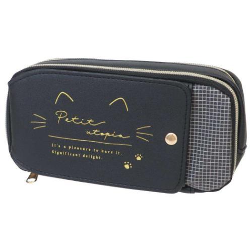 ペンケース ミラー付きペンポーチ クロネコ カミオジャパン 新学期準備