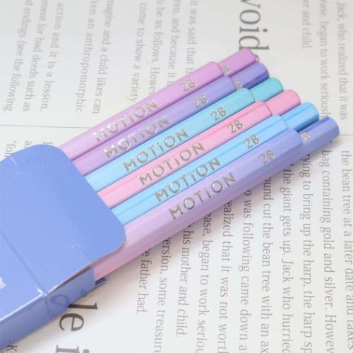 2B六角軸鉛筆 12本セット かきかたダース鉛筆 グラデーション MOTiON