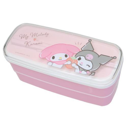お弁当箱 抗菌 スリム2段ランチボックス いちご マイメロディ＆クロミ