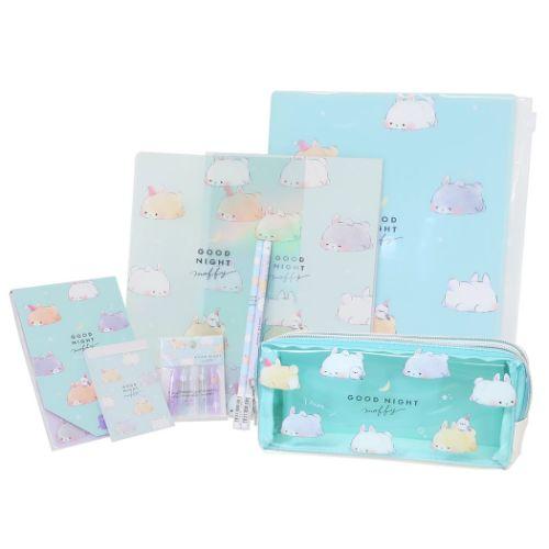 カミオジャパン 文具セット 9点文房具セット すやすやモフィー うさぎ