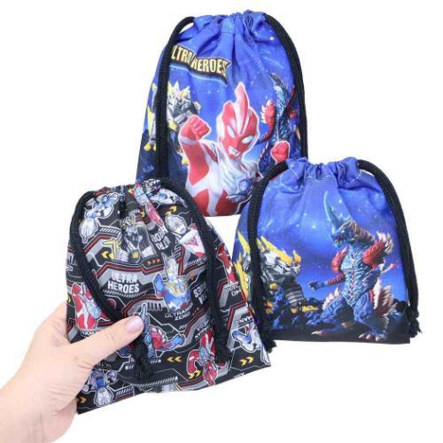 スチャダラパー巾着2枚セット きんちゃくポーチS 3枚セット 巾着袋 ウルトラヒーローズ 特撮ヒーロー