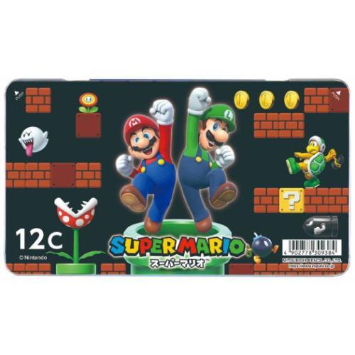 缶入り12色いろえんぴつ 鉛筆 nintendo スーパーマリオ 新入学 三菱