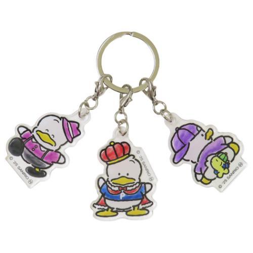 3連アクリルキーホルダー キーリング あひるのペックル サンリオ 35th