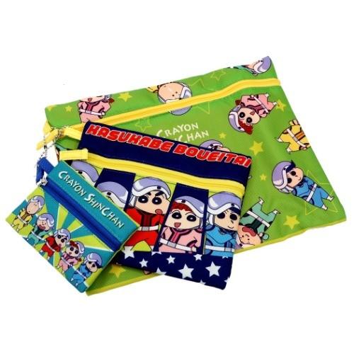 平ポーチ 大 中 小 3点セット 3連 フラットポーチ クレヨンしんちゃん かすかべ防衛隊 マリモクラフト トラベルポーチ プレゼント Mmc Crs 157 雑貨 アートの通販店 ベルコモン 通販 Yahoo ショッピング