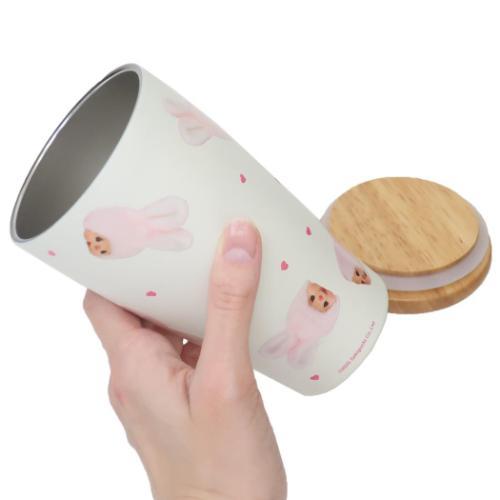 保温保冷コップ 木蓋付きステンレスタンブラー モンチッチ チムたん  