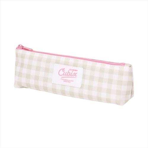 ペンポーチ ペンケースミニ チェック ベージュ 新入学 エムプラン