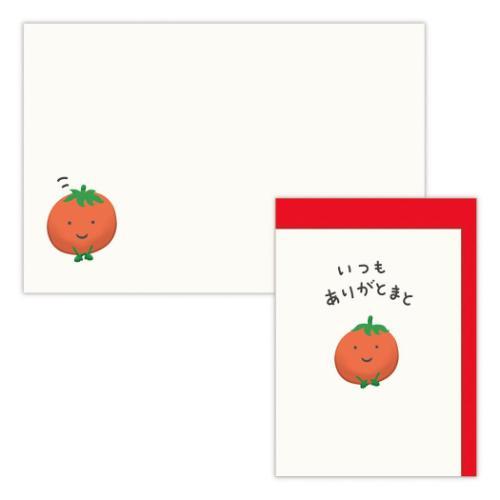 グリーティングカード ありがとう ミニカード いつもありがとまと 日本