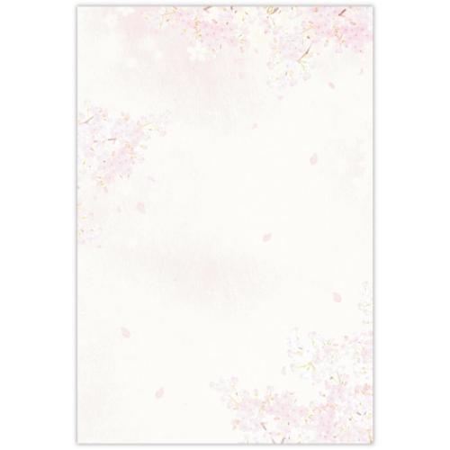 桜柄ハガキ箋 罫線なし 2柄8枚入り ポストカード おぼろ桜 日本ホール