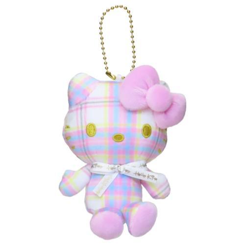 マスコット ミニぬいぐるみボールチェーン タータン WH ハローキティ