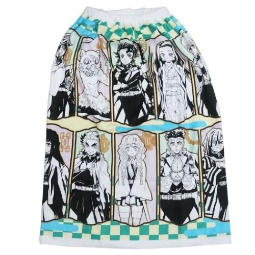 80cm丈 巻き 巻きタオル ラップバスタオル 鬼滅の刃 集合 ナストーコーポレーション