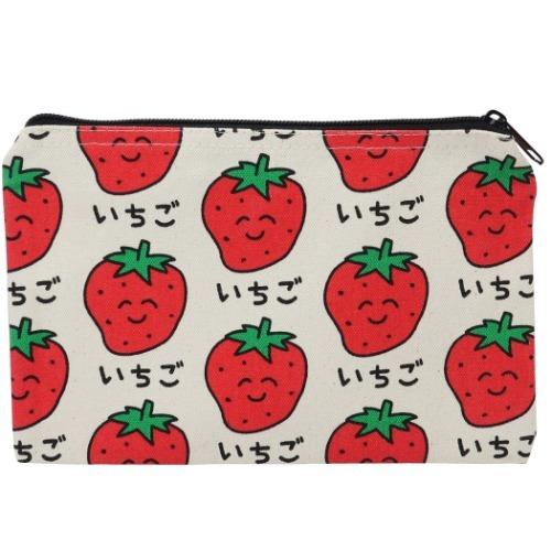 平 ポーチ キャンバス フラット おえかきシリーズ いちごさん オクタニ