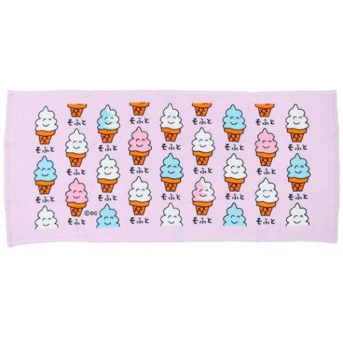 プリントロングタオル フェイスタオル おえかきさん そふとさん