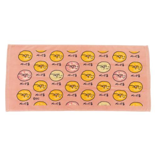 フェイスタオル プリントロングタオル おえかきさん べーぐるさん