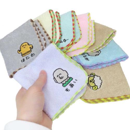 ミニタオル ワンポイント刺繍ハンカチタオル しまえながさん おえかき