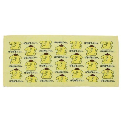 ポムポムプリン フェイスタオル プリントロングタオル ぽむぽむぷりん