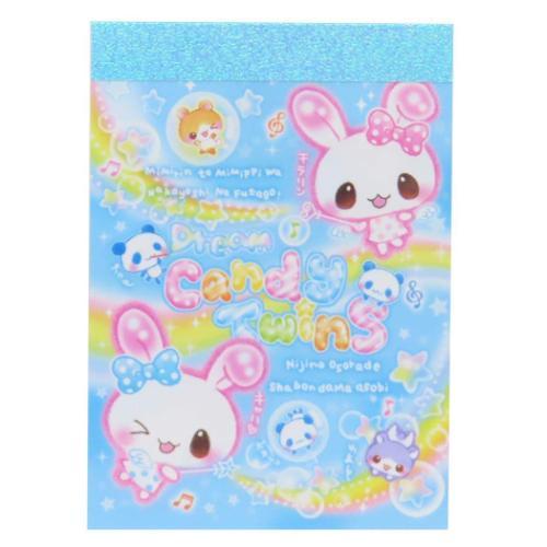 プチメモ メモ帳 キャンディツインズ ブルー クーリア : 雑貨&アートの