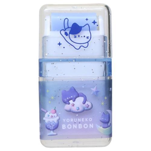 香り付きローラー消しゴム けしごむ よるねこボンボン クーリア : 雑貨