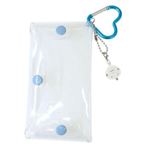 クリアポーチ カラビナ付きクリアポーチL ブルー クーリア 小物入れ