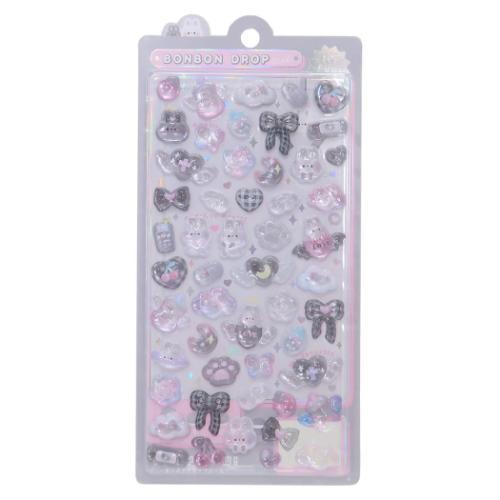 ボンボンドロップシール シールシート しろくろボンボン クーリア