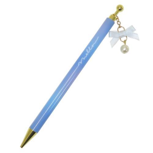 シャープペン リボンチャーム付きシャープ リボン マーブルブルー