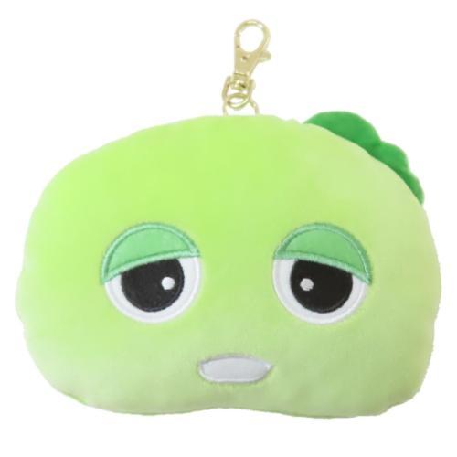 ガチャピン 緑色のラメ入りマスコット 定期入れ＆小銭入れ リール付きぬいぐるみパスケース ガチャピン