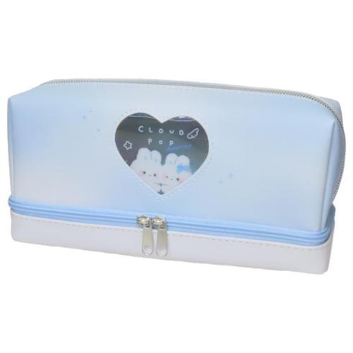 ペンケース ボトムポケットペンポーチ クラウドポップタイム ブルー