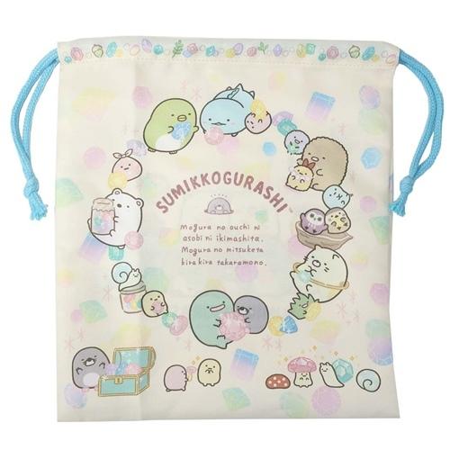 すみっコぐらし 巾着袋 きんちゃくポーチ M サンエックス 新入学 粧美