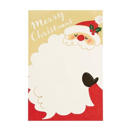 グリーティングカード クリスマスカード JX21-1 金地サンタの顔