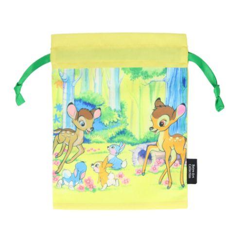 サンスター文具 きんちゃく 巾着袋 バンビ レトロ 黄色 ディズニー