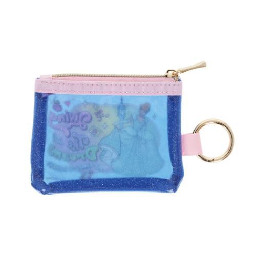 クリアポーチ カラビナ付きラメミニポーチ シンデレラ サンスター文具